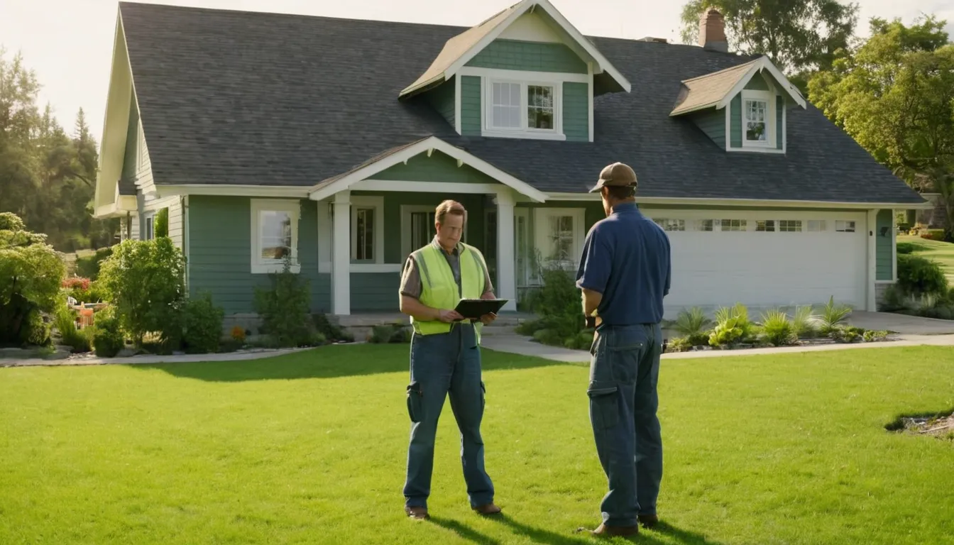Homeowner talking with a septic provider beside a yard in Belton